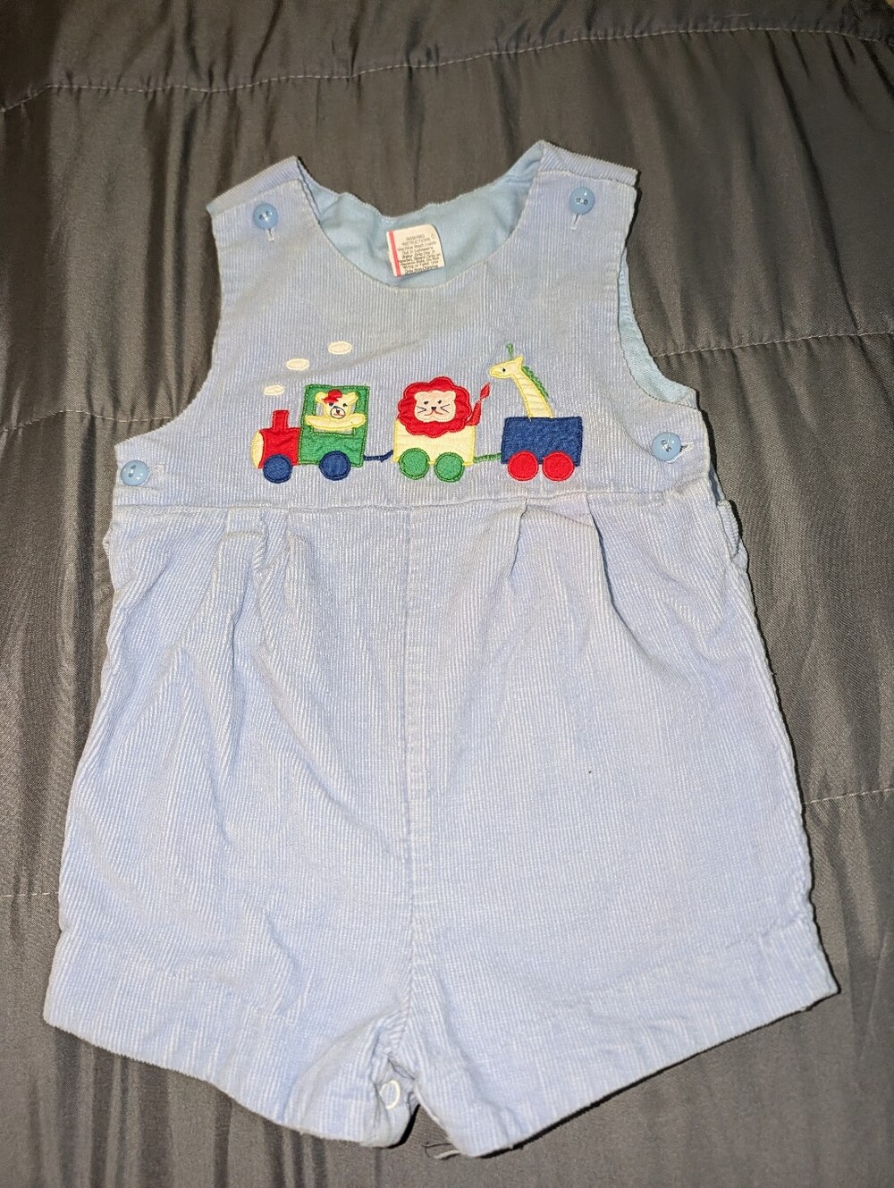Vintage Train Embroidered Shortalls🚂